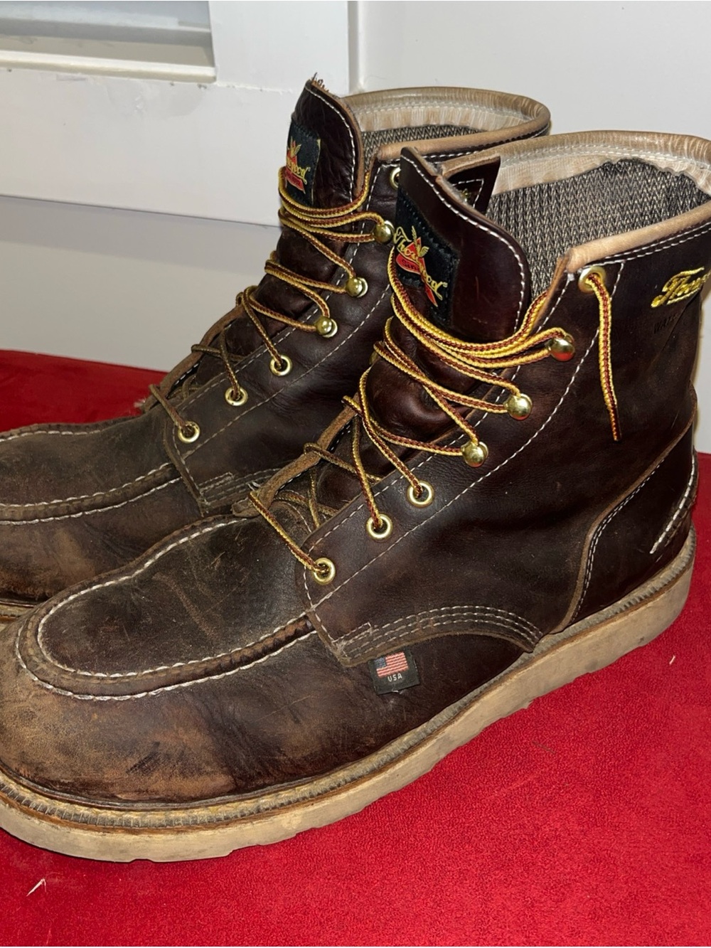 Thorogood 1957 814-3600 Waterproof Moc Toe Work Boots Brown Men 13 D USA Union